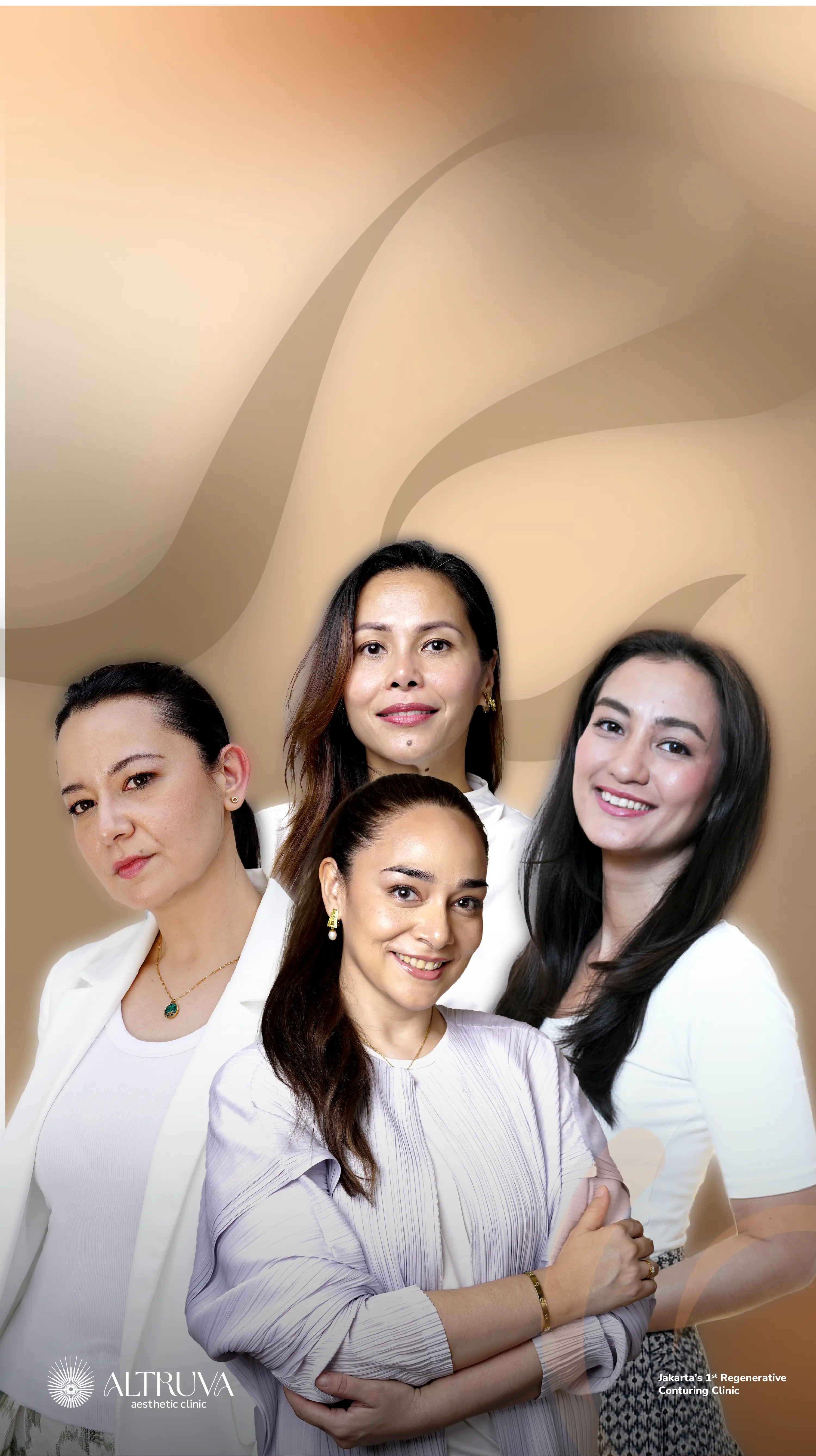 Wanita elegan dengan kulit bercahaya